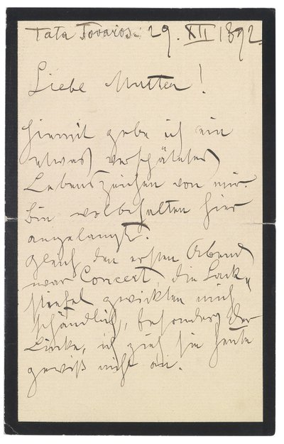 Letter from Gustav Klimt to His Mother by Gustav Klimt